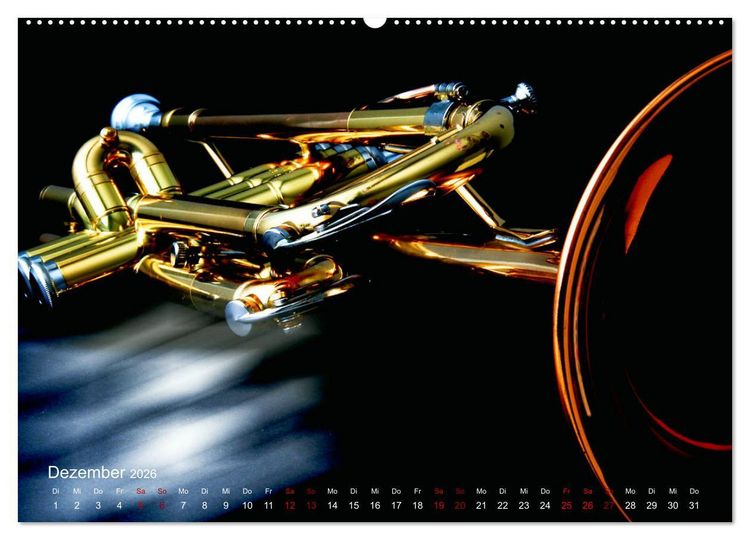 Produktbild: Blasinstrumente im Rampenlicht (hochwertiger Premium Wandkalender 2026 DIN A2 quer), Kunstdruck in Hochglanz