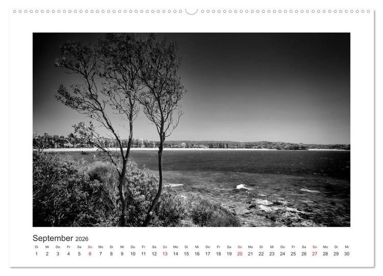 Produktbild: SYDNEY Monochrom (Wandkalender 2026 DIN A2 quer), CALVENDO Monatskalender
