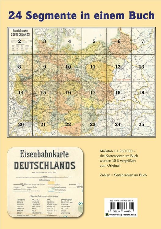 Produktbild: ATLAS DR M&auml;rz 1940 - Eisenbahnkarte Deutschland