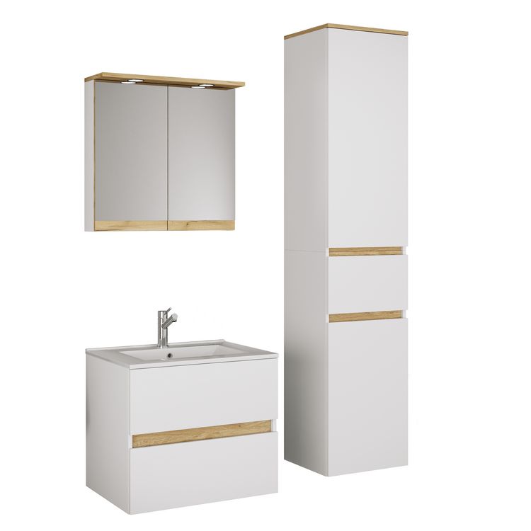 Produktbild: 4 tlg. Badm&ouml;bel-Set mit Waschbecken Cosila-I 61 cm