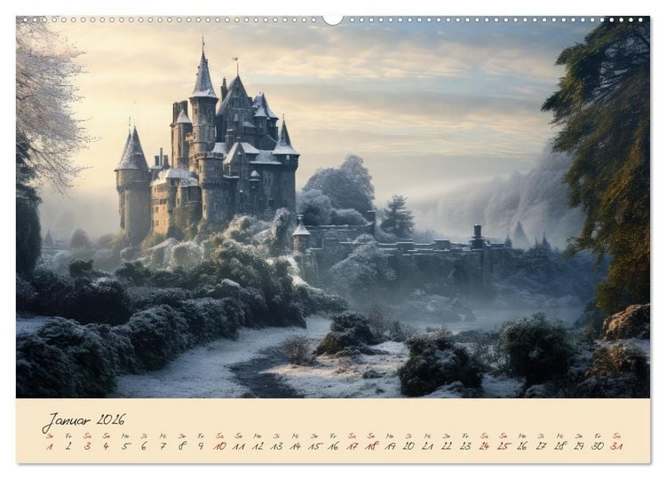Produktbild: Jahreszeiten im Mittelalter (hochwertiger Premium Wandkalender 2026 DIN A2 quer), Kunstdruck in Hochglanz