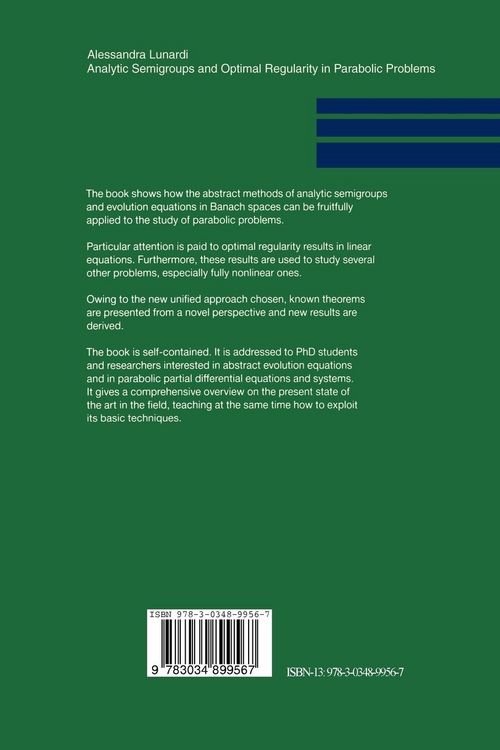 Produktbild: Analytic Semigroups and Optimal Regularity in Parabolic Problems