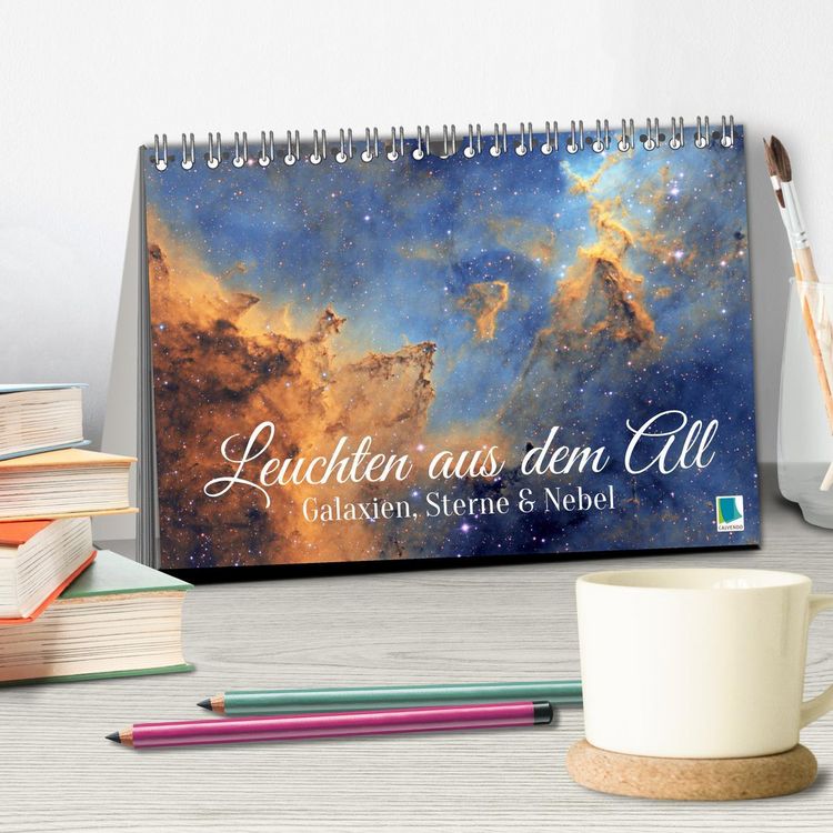 Produktbild: Galaxien, Sterne und Nebel: Leuchten aus dem All (Tischkalender 2026 DIN A5 quer), CALVENDO Monatskalender