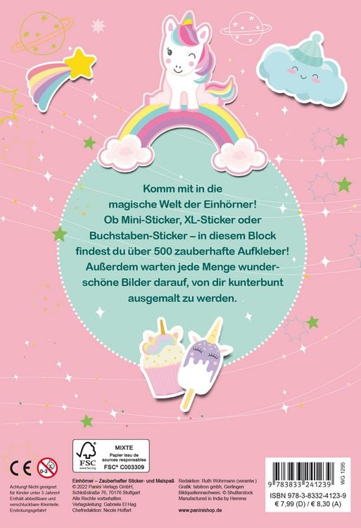 Produktbild: Einh&ouml;rner: Zauberhafter Sticker- und Malspa&szlig;