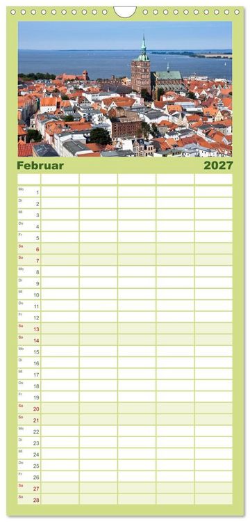 Produktbild: Familienplaner 2027 - Stralsund - Momente einer Reise mit 5 Spalten (Wandkalender, 21 x 45 cm) CALVENDO
