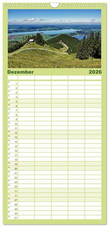 Produktbild: Familienplaner 2026 - Allg&auml;u - Natur pur mit 5 Spalten (Wandkalender, 21 x 45 cm) CALVENDO