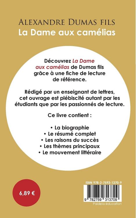 Fiche de lecture La Dame aux camélias (Étude intégrale)