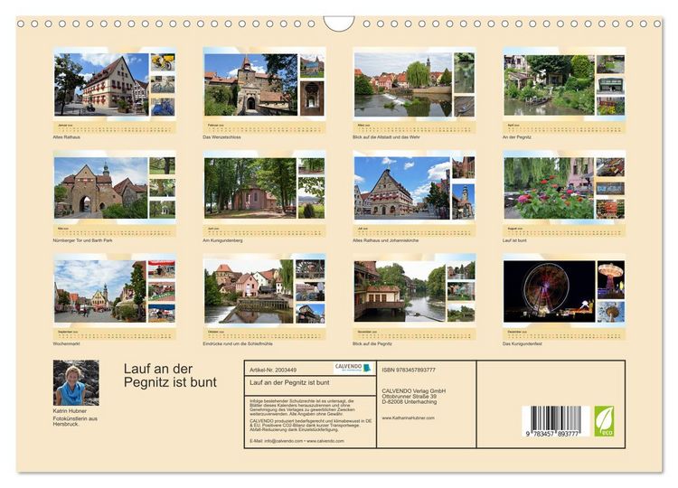 Produktbild: Lauf an der Pegnitz ist bunt (Wandkalender 2026 DIN A3 quer), CALVENDO Monatskalender