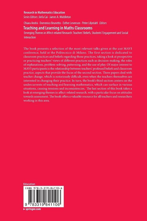 Produktbild: Teaching and Learning in Maths Classrooms