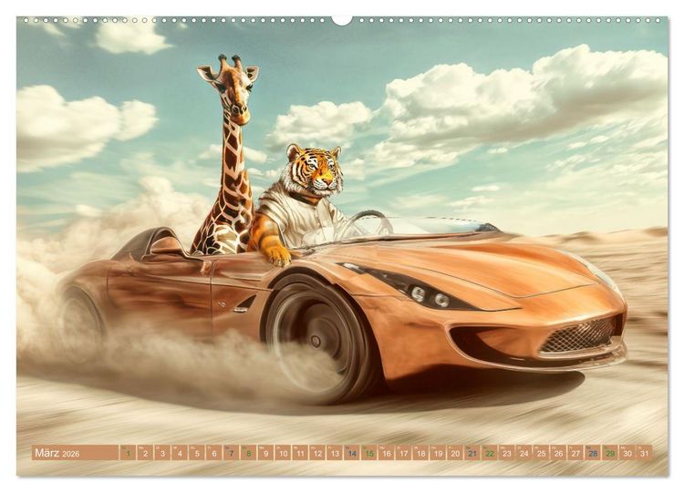 Produktbild: Tiere wollen Spa&szlig; - Humorwerke (hochwertiger Premium Wandkalender 2026 DIN A2 quer), Kunstdruck in Hochglanz