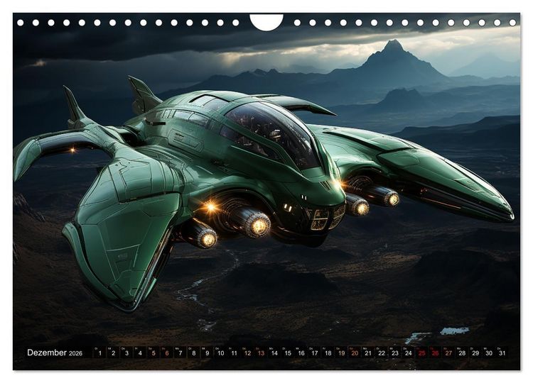 Produktbild: Futuristische Flieger (Wandkalender 2026 DIN A4 quer), CALVENDO Monatskalender