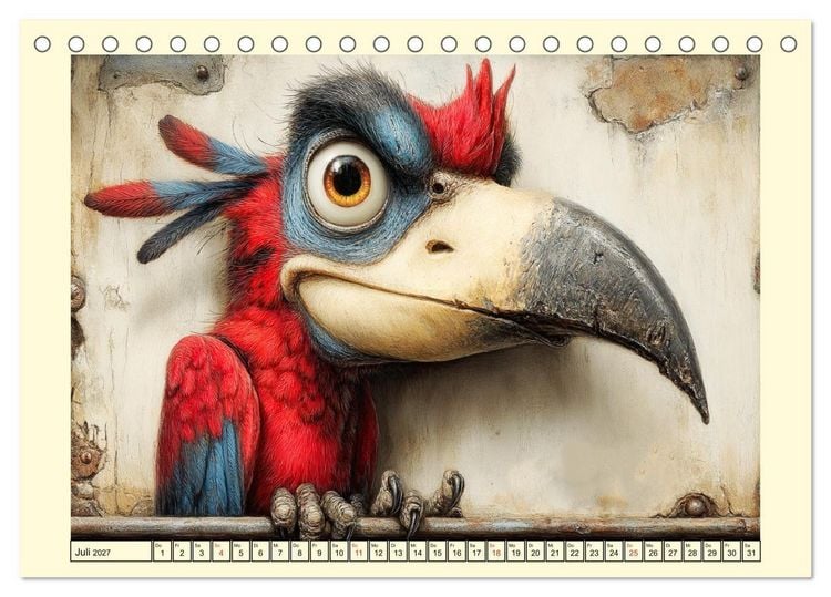 Produktbild: Schr&auml;ge V&ouml;gel. Skurrile Portraits mit Charakter und Charme (Tischkalender 2027 DIN A5 quer), CALVENDO Monatskalender