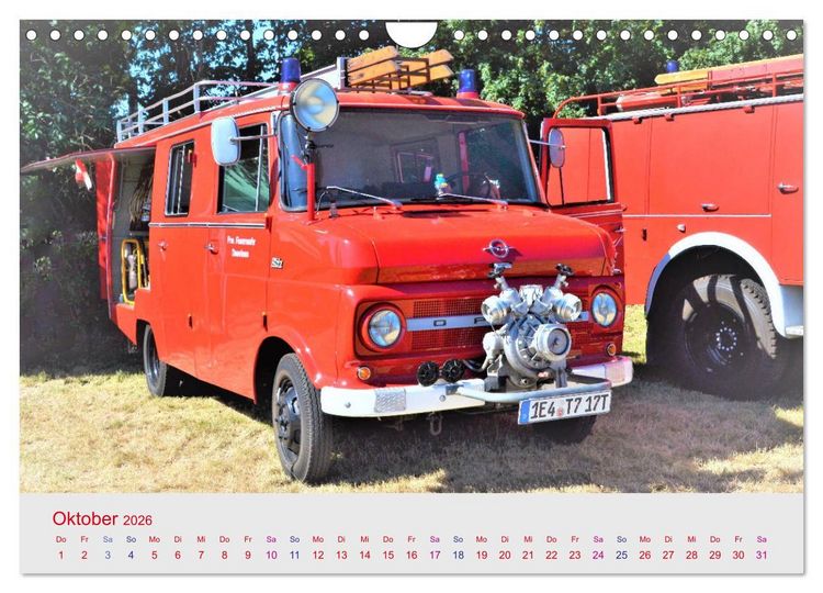 Produktbild: Oldtimer-FEUERWEHR (Wandkalender 2026 DIN A4 quer), CALVENDO Monatskalender