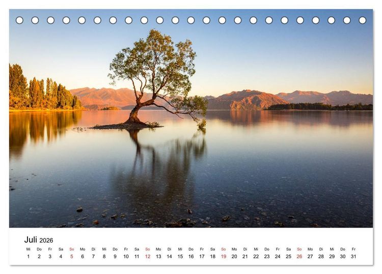 Produktbild: Neuseeland - Atemberaubende Natur und Landschaften (Tischkalender 2026 DIN A5 quer), CALVENDO Monatskalender