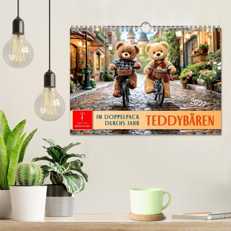 Produktbild: Teddyb&auml;ren - im Doppelpack durchs Jahr (Wandkalender 2027 DIN A4 quer), CALVENDO Monatskalender