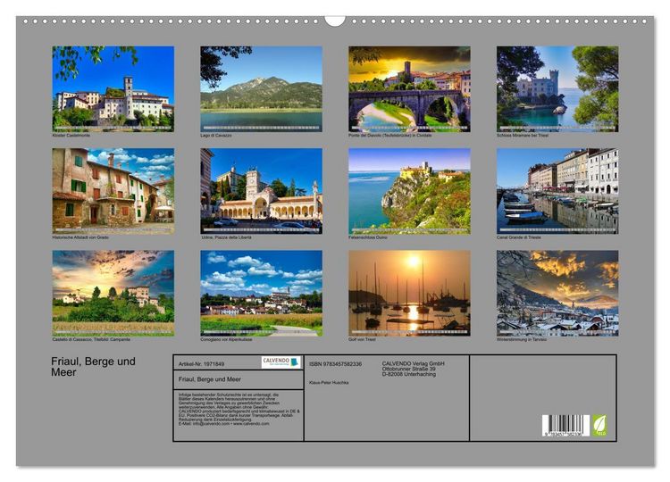 Produktbild: Friaul, Berge und Meer (Wandkalender 2026 DIN A2 quer), CALVENDO Monatskalender