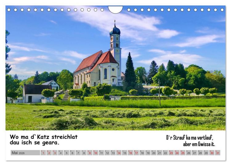 Produktbild: Schw&auml;bische Sprichw&ouml;rter 1 Wi ma hald so said! (Wandkalender 2026 DIN A4 quer), CALVENDO Monatskalender