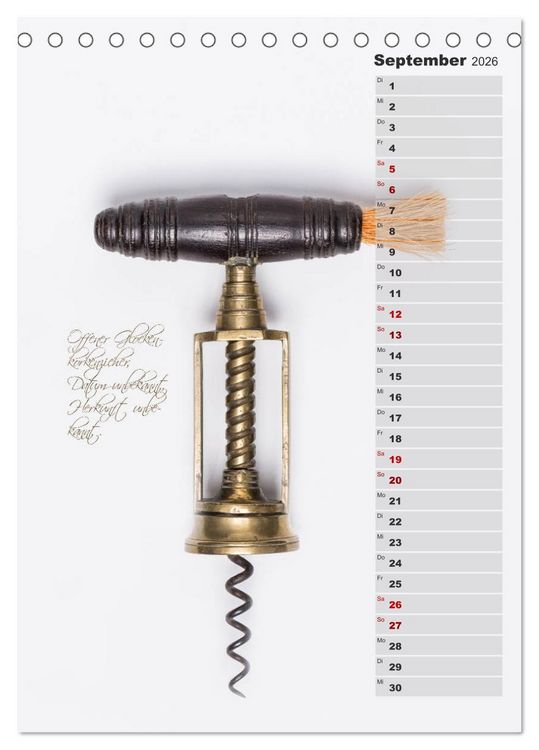 Produktbild: Emotionale Momente: Korkenzieher - geniales Alltagswerkzeug. Planer. (Tischkalender 2026 DIN A5 hoch), CALVENDO Monatskalender