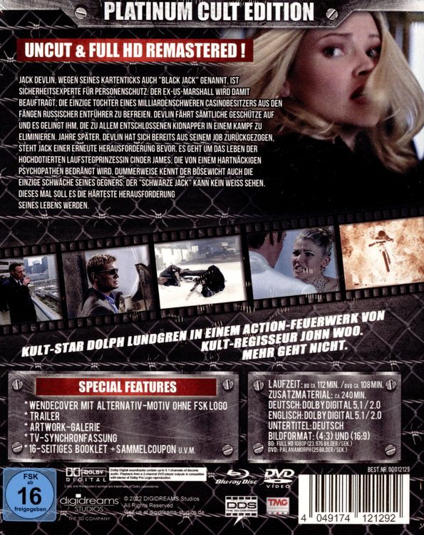 Produktbild: Blackjack - Der Bodyguard - Limited Edition auf 500 St&uuml;ck - Director's Cut - Platinum Cult Edition (+ DVD) [2 BRs]