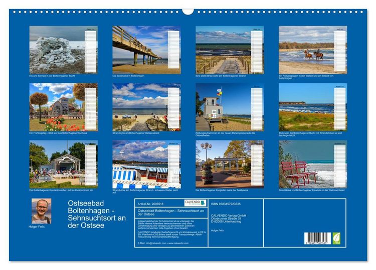Produktbild: Ostseebad Boltenhagen - Sehnsuchtsort an der Ostsee (Wandkalender 2026 DIN A2 quer), CALVENDO Monatskalender