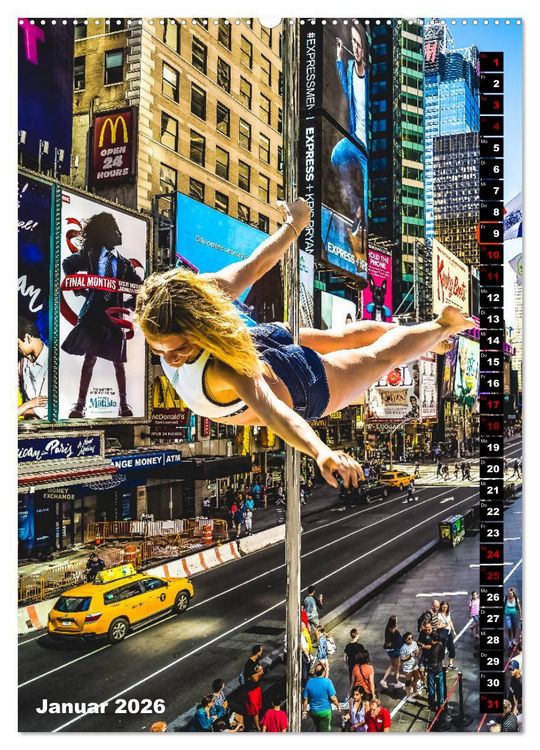 Produktbild: Poledance auf New Yorks Stra&szlig;en (Wandkalender 2026 DIN A2 hoch), CALVENDO Monatskalender
