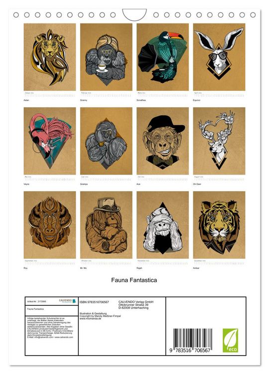 Produktbild: Fauna Fantastica (Wandkalender 2026 DIN A4 hoch), CALVENDO Monatskalender