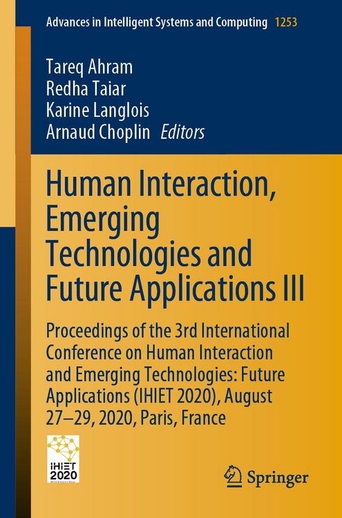 Produktbild: Human Interaction, Emerging Technologies and Future Applications III