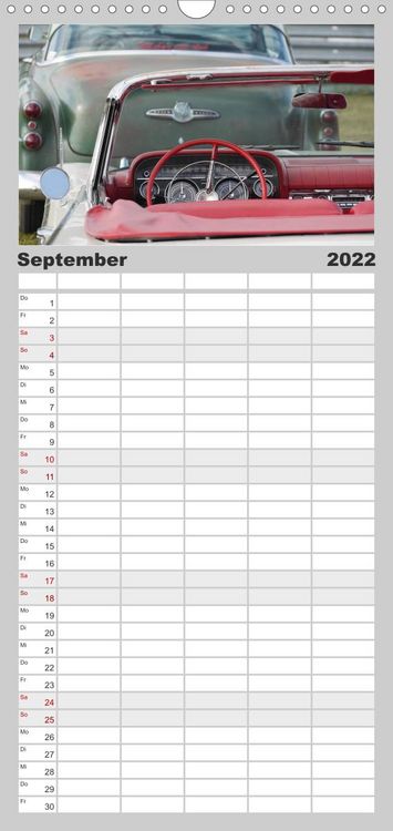 Produktbild: The art of mobility - Auto-Tr&auml;ume in Chrom - Familienplaner hoch (Wandkalender 2022 , 21 cm x 45 cm, hoch)
