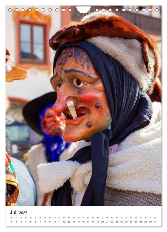 Produktbild: Gesichter, Holzlarven im Fasching von Mittenwald in Oberbayern (Wandkalender 2027 DIN A4 hoch), CALVENDO Monatskalender