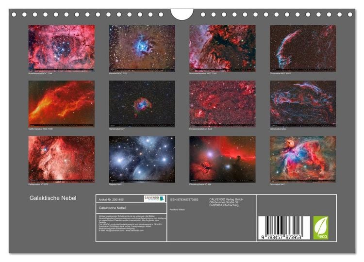 Produktbild: Galaktische Nebel (Wandkalender 2026 DIN A4 quer), CALVENDO Monatskalender