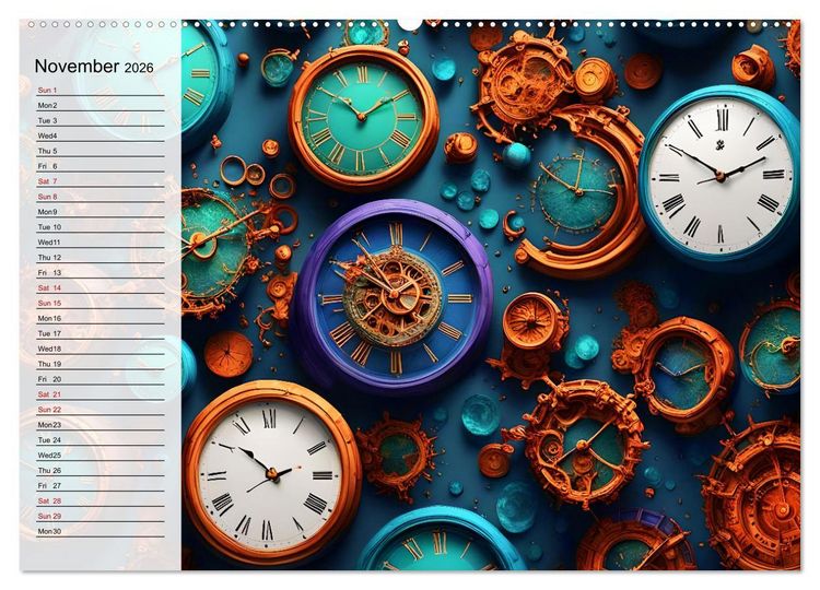 Produktbild: The abstract world of timepiece (High Quality Premium Wall Calendar 2026 DIN A2 landscape),CALVENDO 12 Month Wall Calendar