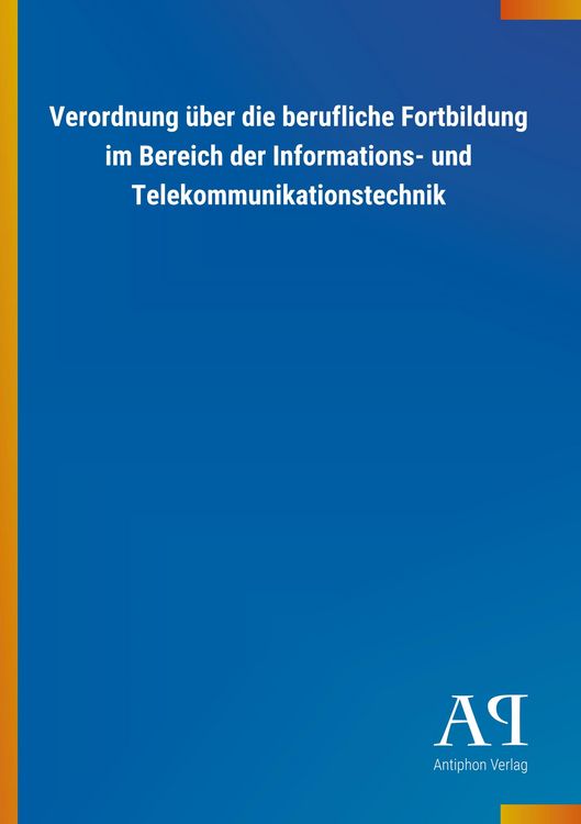 Produktbild: Verordnung &uuml;ber die berufliche Fortbildung im Bereich der In