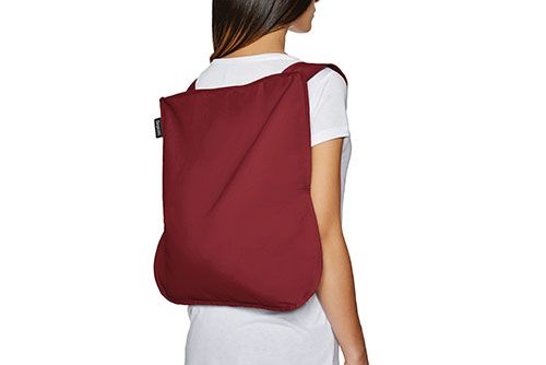 Produktbild: Notabag Original 2in1 Tasche & Rucksack - faltbare Einkaufstasche Backpack Bag - Wine Red