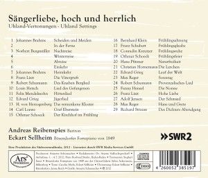 Produktbild: S&auml;ngerliebe,hoch und herrlich-Uhland-Vertonungen