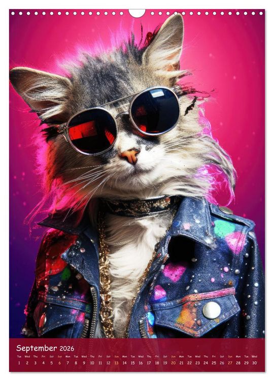 Produktbild: Crazy gangster cats (Wall Calendar 2026 DIN A3 portrait), CALVENDO 12 Month Wall Calendar