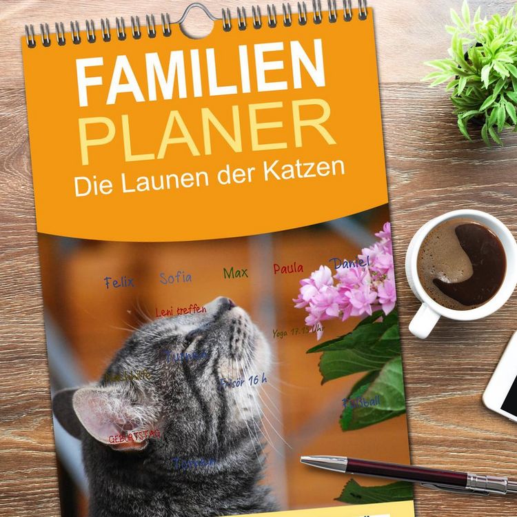 Produktbild: Familienplaner 2026 - Die Launen der Katzen 2026 mit 5 Spalten (Wandkalender, 21 x 45 cm) CALVENDO
