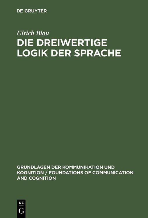 Produktbild: Die dreiwertige Logik der Sprache