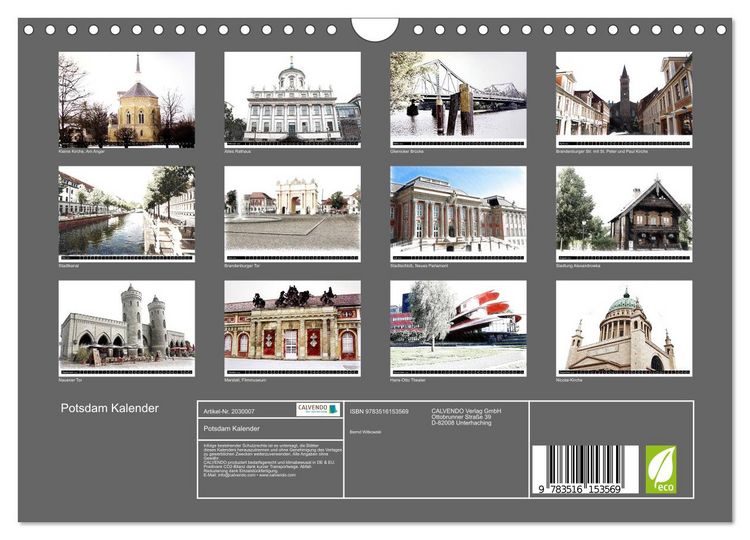 Produktbild: Potsdam Kalender (Wandkalender 2026 DIN A4 quer), CALVENDO Monatskalender