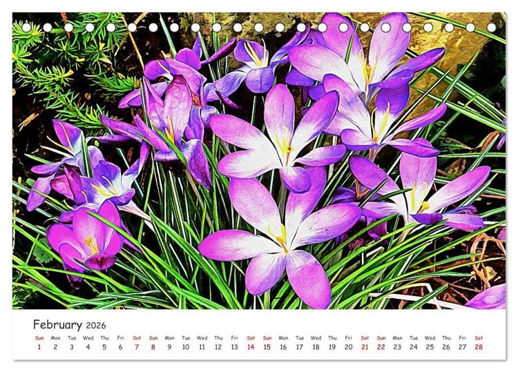 Produktbild: Vivacious Florals (Desk Calendar 2026 DIN A5 landscape), CALVENDO 12 Month DeskCalendar