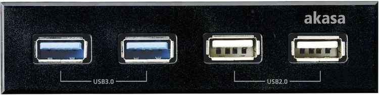 Produktbild: Akasa AK-ICR-12V3 USB-Hub 4 Port USB-A USB 3.0 5 GBit/s Schwarz
