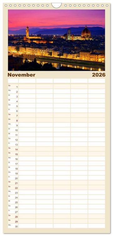 Produktbild: Familienplaner 2026 - Toskana &ndash; Traumlandschaft in Italien mit 5 Spalten (Wandkalender, 21 x 45 cm) CALVENDO
