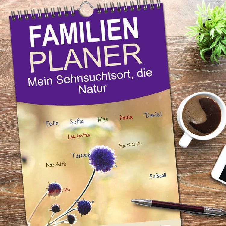Produktbild: Familienplaner 2026 - Mein Sehnsuchtsort, die Natur mit 5 Spalten (Wandkalender, 21 x 45 cm) CALVENDO
