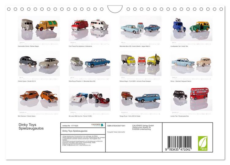 Produktbild: Dinky Toys Spielzeugautos (Wandkalender 2025 DIN A4 quer), CALVENDO Monatskalender