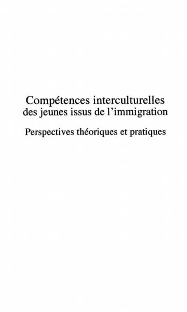 Produktbild: Competences Interculturelles des Jeunes Issus De L'immigrati