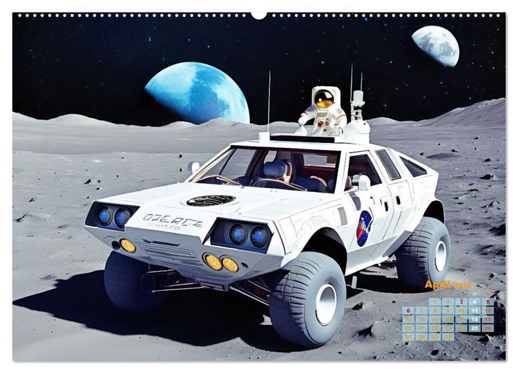 Produktbild: Im Weltall unterwegs - Verr&uuml;ckte Fahrzeuge im Universum (Wandkalender 2026 DIN A2 quer), CALVENDO Monatskalender