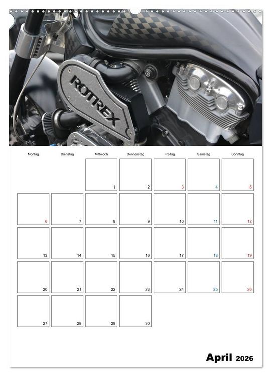 Produktbild: Harley Davidson Familienplaner (hochwertiger Premium Wandkalender 2026 DIN A2 hoch), Kunstdruck in Hochglanz