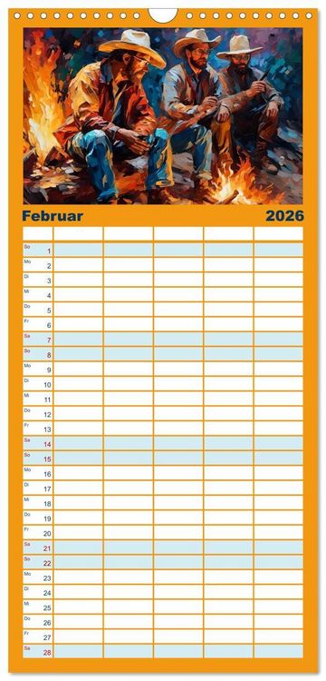 Produktbild: Familienplaner 2026 - Wild West Moments mit 5 Spalten (Wandkalender, 21 x 45 cm) CALVENDO