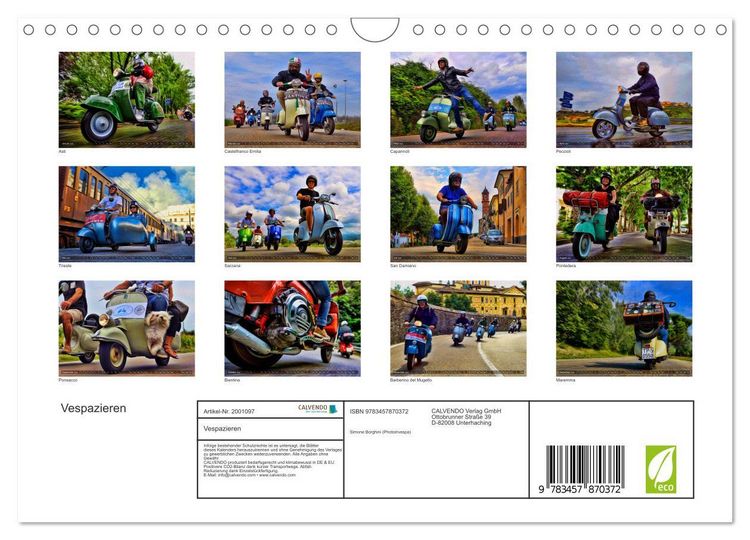 Produktbild: Vespazieren (Wandkalender 2026 DIN A4 quer), CALVENDO Monatskalender