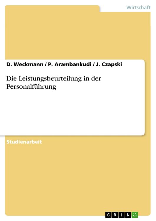 Produktbild: Die Leistungsbeurteilung in der Personalf&uuml;hrung