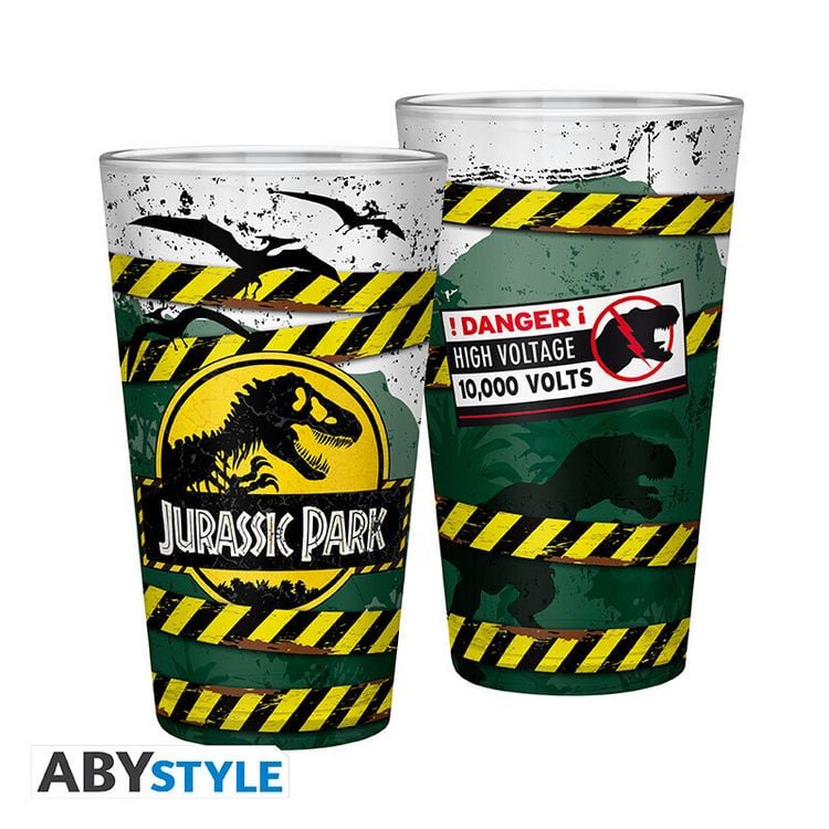 Produktbild: JURASSIC PARK - Large Glass - -Danger High Voltage -